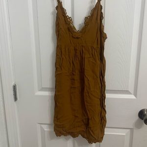 Mustard brown summer dress